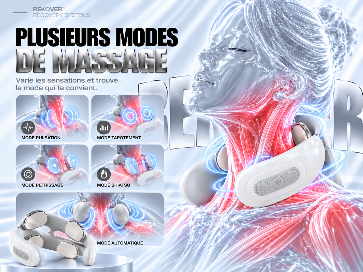 Collier à impulsions, plusieurs modes de massage #collier
